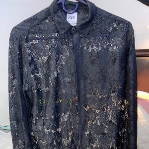 Black lace Dress shirt